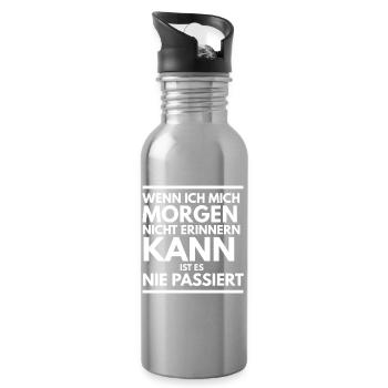 Junggesellenabschied Malle Party - Trinkflasche mit integriertem Trinkhalm - Lightsilver - Rechts