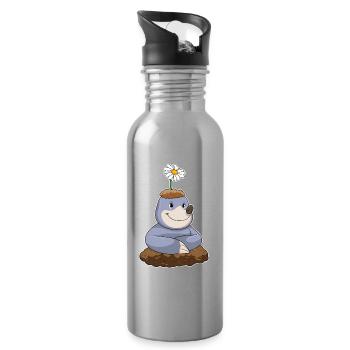 Mole Daisy - Gourde avec paille intégrée - argent clair - Droite