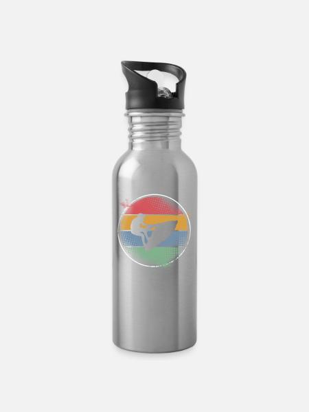 Jetski - Trinkflasche mit integriertem Trinkhalm - Lightsilver