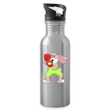Hase Boxer Boxhandschuhe Boxen - Trinkflasche mit integriertem Trinkhalm - Lightsilver - Rechts