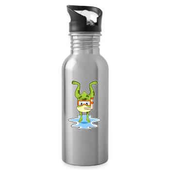 Frosch Taucher Schnorchel Tauchen - Trinkflasche mit integriertem Trinkhalm - Lightsilver - Rechts