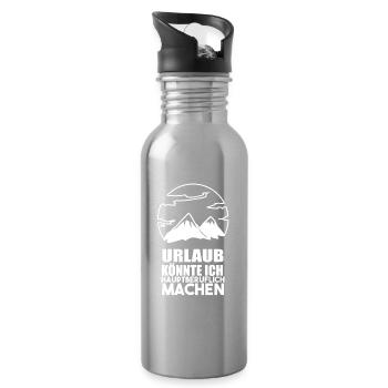 Urlaub Reise Urlaubsziel - Trinkflasche mit integriertem Trinkhalm - Lightsilver - Rechts