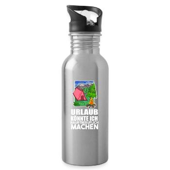 Urlaub Naturliebhaber Camping Zelt - Trinkflasche mit integriertem Trinkhalm - Lightsilver - Rechts