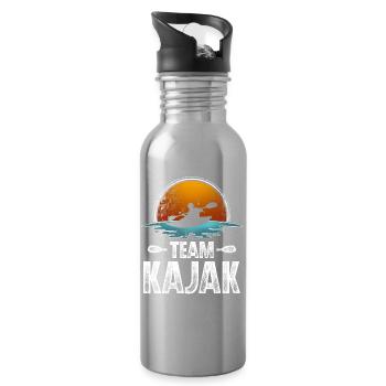 Kajak Kajakfahrer Kajaker Team - Trinkflasche mit integriertem Trinkhalm - Lightsilver - Rechts