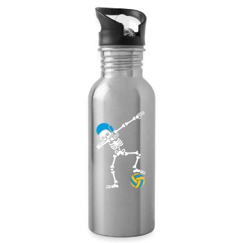 Dab dabbing Skelett Wasserball waterpolo Halloween - Trinkflasche mit integriertem Trinkhalm - Lightsilver - Rechts