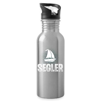 Segeln Segler Segelboot - Trinkflasche mit integriertem Trinkhalm - Lightsilver - Rechts