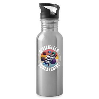 Offizielles Schlafshirt Lustiges Faultier - Trinkflasche mit integriertem Trinkhalm - Lightsilver - Rechts