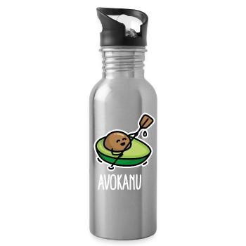 Avokanu lustige Kanu Kanusport Avocado Kajak - Trinkflasche mit integriertem Trinkhalm - Lightsilver - Rechts