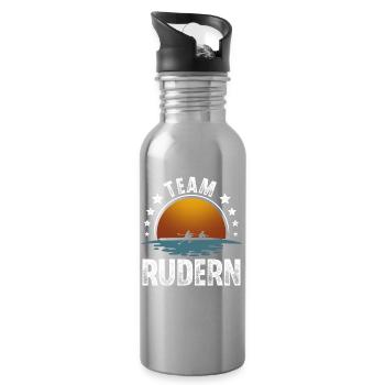 Rudern Ruderer Ruderboot Team - Trinkflasche mit integriertem Trinkhalm - Lightsilver - Rechts