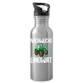 Nachwuchs Landwirt Kinder - Trinkflasche mit integriertem Trinkhalm - Lightsilver - Rechts