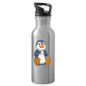 Penguin Coffee Mug - Water bottle with straw - silver - Right