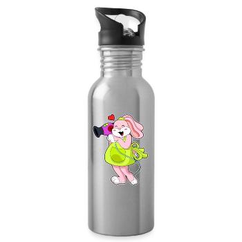 Séchoir à cheveux Bunny Hairdresser - Gourde avec paille intégrée - argent clair - Droite