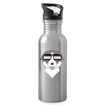 Asexuell Lgbt Deutscher Thai Bangkaew Asexualität - Trinkflasche mit integriertem Trinkhalm - Lightsilver - Rechts