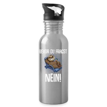 Bevor Du Fragst Nein! - Trinkflasche mit integriertem Trinkhalm - Lightsilver - Rechts
