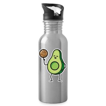 Lustige Avocado basketball Basketballspieler Keto - Trinkflasche mit integriertem Trinkhalm - Lightsilver - Rechts