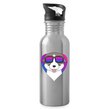 Bisexuell Thai Bangkaew Dog Hund - Hund mit Brille - Trinkflasche mit integriertem Trinkhalm - Lightsilver - Rechts