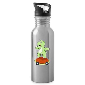 Tortue Skater Skateboard - Gourde avec paille intégrée - argent clair - Droite