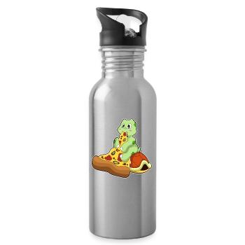 Turtle Pizza - Water bottle with straw - silver - Right