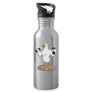 Dumbbells Bodybuilding Canard - Gourde avec paille intégrée - argent clair - Droite