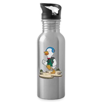 Randonnée à dos pour randonneurs canards - Gourde avec paille intégrée - argent clair - Droite