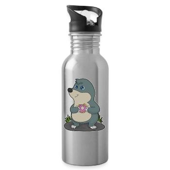 Mole Donut - Water bottle with straw - silver - Right