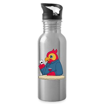 Parrot Poker Poker Cards - Water bottle with straw - silver - Right