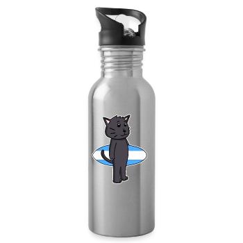 Planche de surf Cat Bombay Surfing Gift - Gourde avec paille intégrée - argent clair - Droite