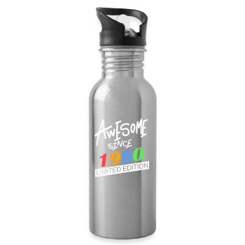 1960 - Jahrgang 1960 - Trinkflasche mit integriertem Trinkhalm - Lightsilver - Rechts