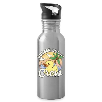 Canard en caoutchouc Équipage de canard en caoutchouc - Gourde avec paille intégrée - argent clair - Droite