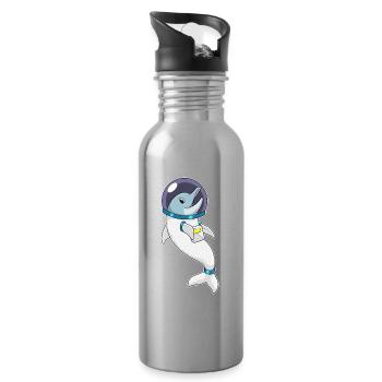 Dolphin Astronaut Space - Water bottle with straw - silver - Right