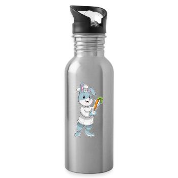 Bunny Cook Cuisinière Cuisinière de Carottes - Gourde avec paille intégrée - argent clair - Droite