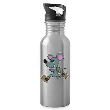 Mouse Jogger Jogging Sport - Gourde avec paille intégrée - argent clair - Droite