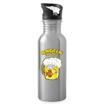 Angeln - Trinkflasche mit integriertem Trinkhalm - Lightsilver - Rechts