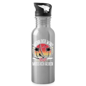Windsurfen Windsurfer Windsurf - Trinkflasche mit integriertem Trinkhalm - Lightsilver - Rechts