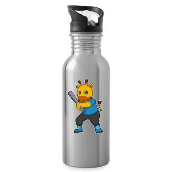 Giraffe Baseball Baseball Bat - Water bottle with straw - silver - Right