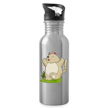 Gymnastique de fitness yoga pour chats - Gourde avec paille intégrée - argent clair - Droite