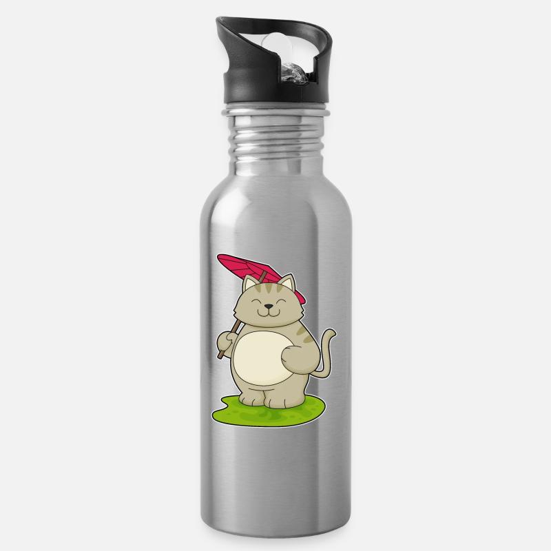 Parapluie pour chat - Gourde avec paille intégrée - argent clair