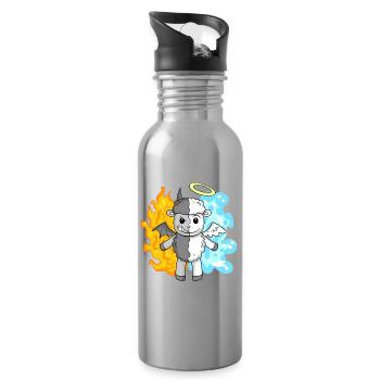 Sheep - Angels and Devils - Water bottle with straw - silver - Right