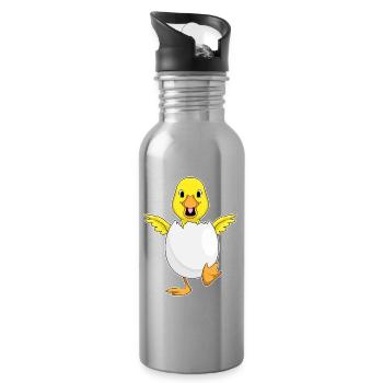 Ente Eierschale - Trinkflasche mit integriertem Trinkhalm - Lightsilver - Rechts