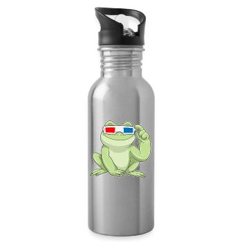 Frog Glasses - Water bottle with straw - silver - Right