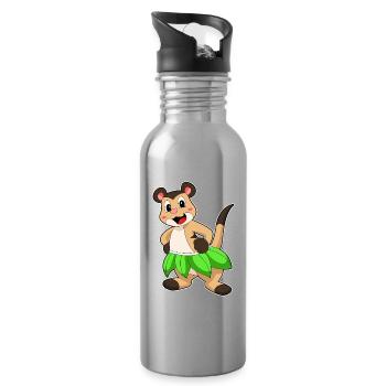 Meerkat Ballerina Ballet Dance - Water bottle with straw - silver - Right
