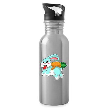 Rabbit Carrot - Water bottle with straw - silver - Right