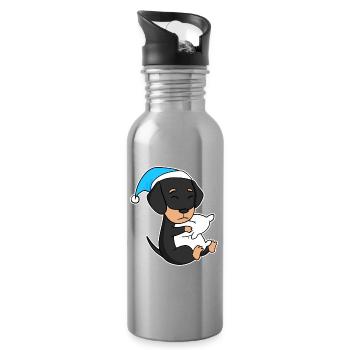Dog Dog breed Dachshund Dachshund - Water bottle with straw - silver - Right