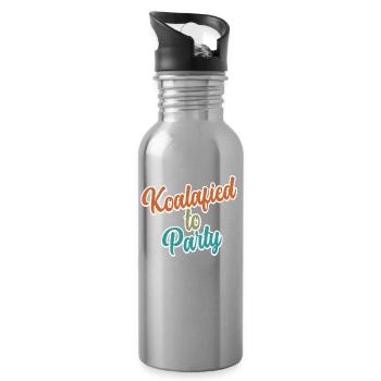 Koalafied to Party Qualified Pun Cute and Funny Ko - Water bottle with straw - silver - Right