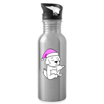 Hund Hunderasse Pyrenäenberghund - Trinkflasche mit integriertem Trinkhalm - Lightsilver - Rechts