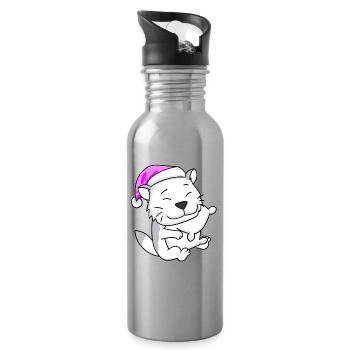 Katze Katzenrasse Burmilla - Trinkflasche mit integriertem Trinkhalm - Lightsilver - Rechts