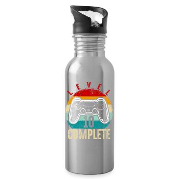 Retro Level 10 Complete Controller - Trinkflasche mit integriertem Trinkhalm - Lightsilver - Rechts