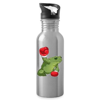Frog Boxer Boxing Gloves Boxing - Water bottle with straw - silver - Right