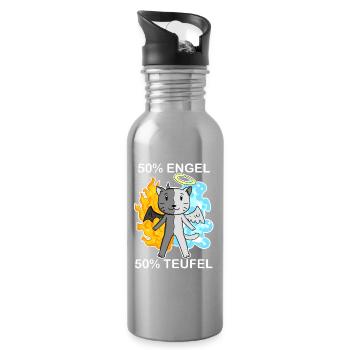 Katze Katzenrasse Britisch Kurzhaar - Trinkflasche mit integriertem Trinkhalm - Lightsilver - Rechts