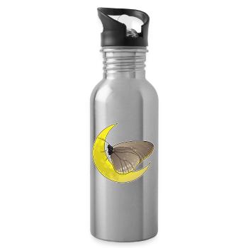 Schmetterling Mond - Trinkflasche mit integriertem Trinkhalm - Lightsilver - Rechts